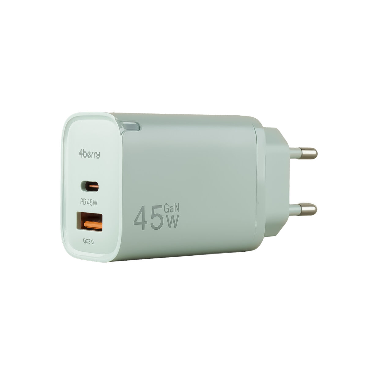 AD17 45W  Yeşıl Süper Hızlı Şarj Adaptörü – Çift Port USB-A & USB-C, PD + QC3.0 Destekli - Image 1