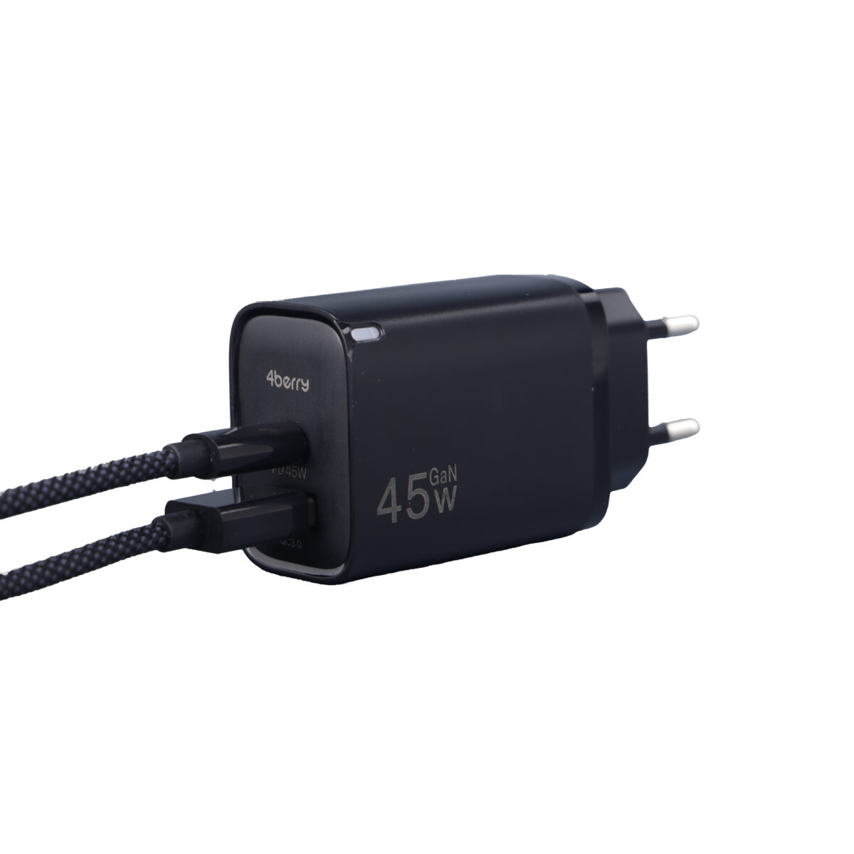 AD17 45W Siyah Süper Hızlı Şarj Adaptörü – Çift Port USB-A & USB-C, PD + QC3.0 Destekli - Image 3