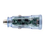 BR01 48W Şeffaf  Mavi Araç Şarj Cihazı | PD & QC 3.0 Destekli, Çift USB Hızlı Şarj - Görsel 3