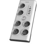 SPN7060WA/62 6'lı Akım Korumalı & 5 USB Girişli Prız 900J 2 M 1 x Type C - 4 x Type A SPN706