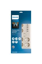 SPN7060WA/62 6'lı Akım Korumalı & 5 USB Girişli Prız 900J 2 M 1 x Type C - 4 x Type A SPN706 - Görsel 2