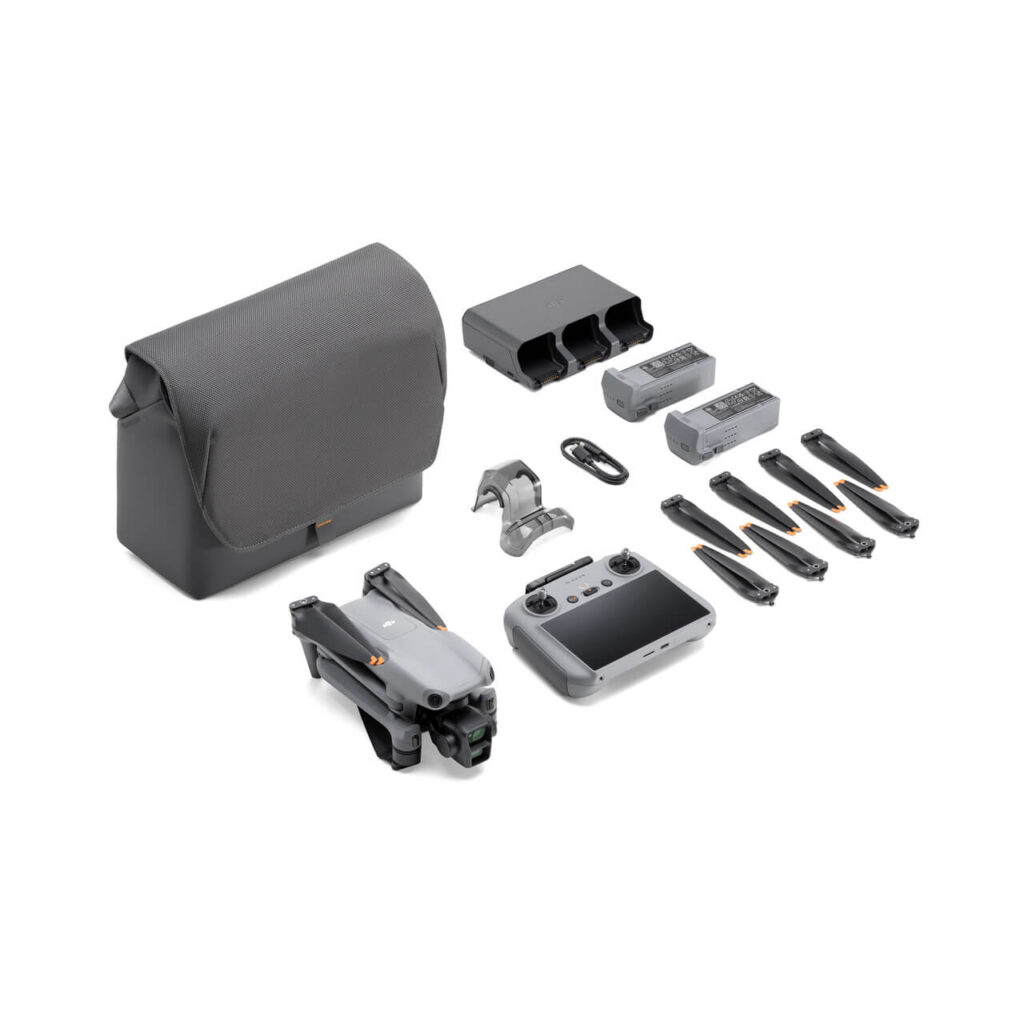 DJI Air 3 (DJI RC-N2) — kutudan çıkan tüm parçalar