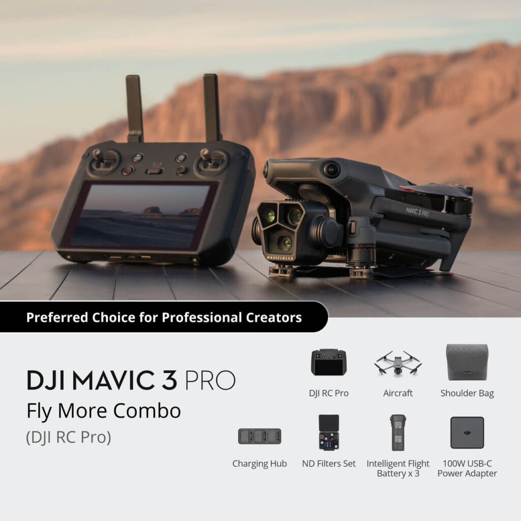 DJI Mavic 3 Pro Fly More Combo (DJI RC Pro) — set içeriği