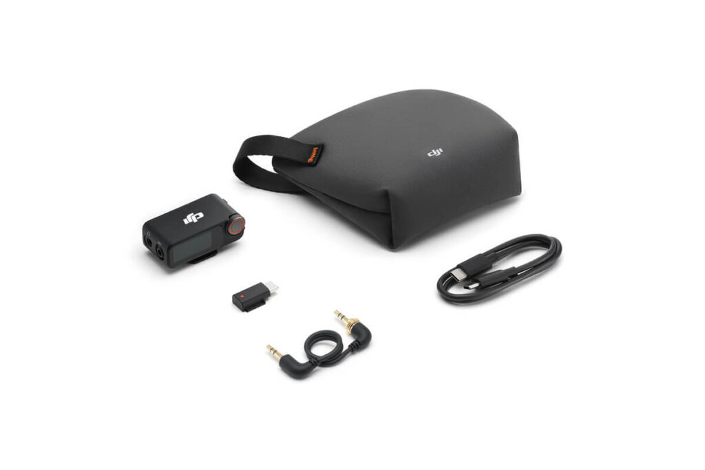 DJI Mic 3 Alıcı — kutudan çıkan parçalar