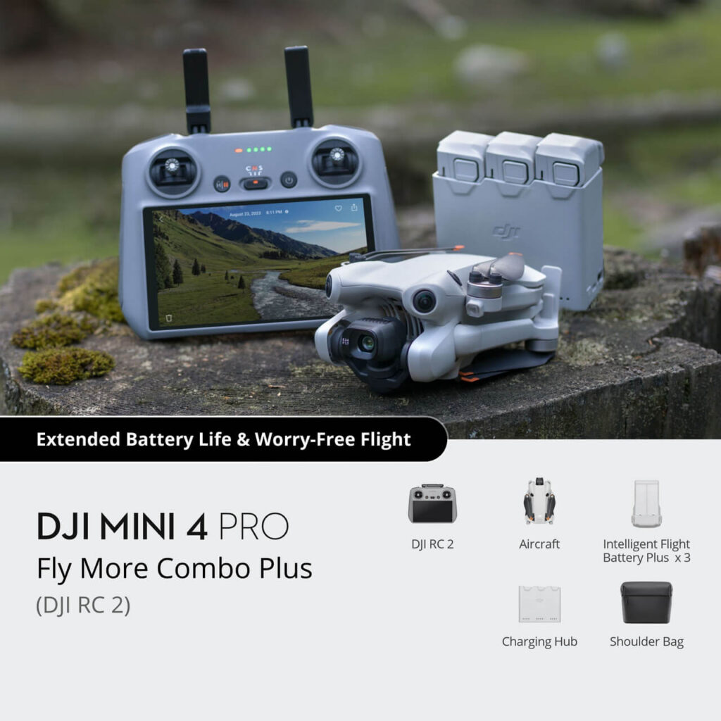 DJI Mini 4 Pro Fly More Combo (DJI RC 2) — set içeriği