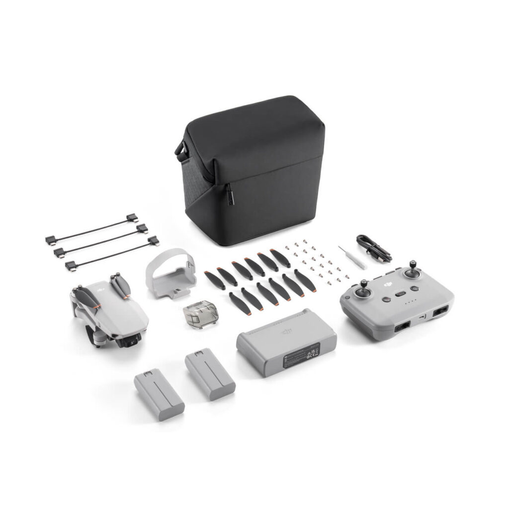DJI Mini 4K (DJI RC-N1C) — kutudan çıkan tüm parçalar