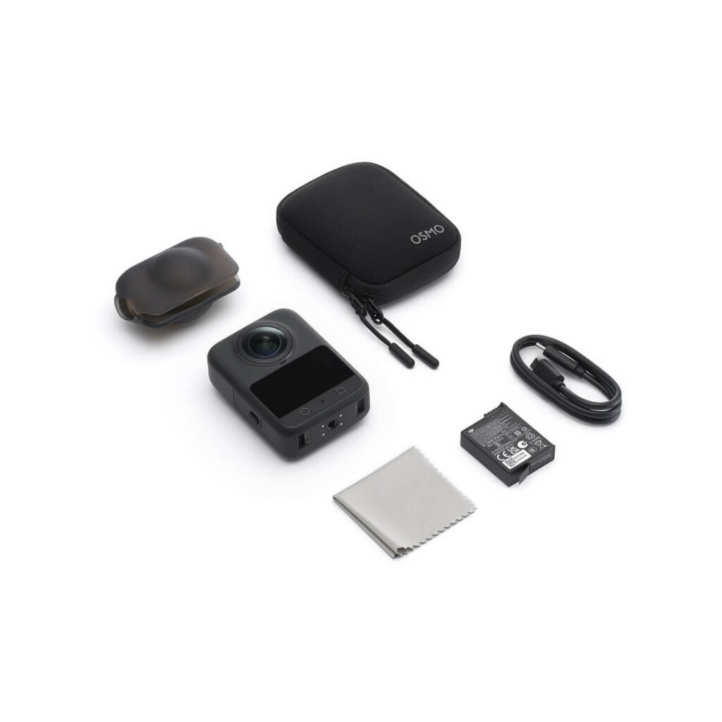 DJI Osmo 360 — kutudan çıkan tüm parçalar