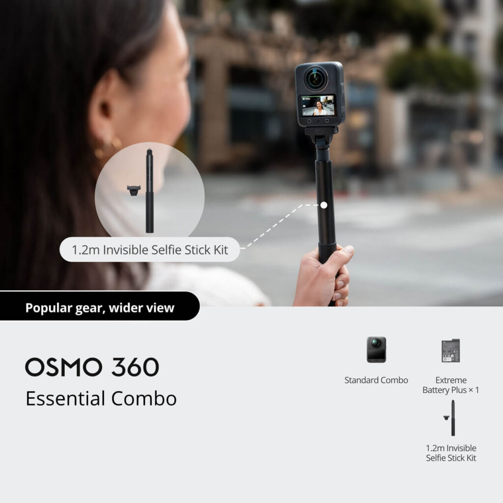 DJI Osmo 360 — 360 derece çekim görünümü