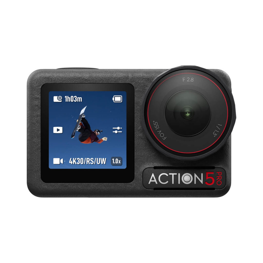 DJI Osmo Action 5 Pro — 1/1.3 inç sensör, F2.8 155° lens