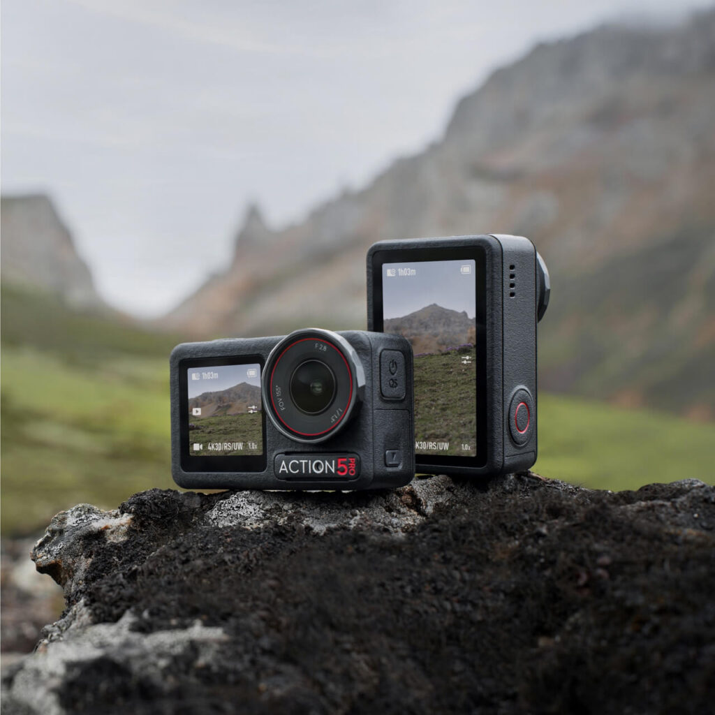 DJI Osmo Action 5 Pro — ön ve arka çift OLED ekran
