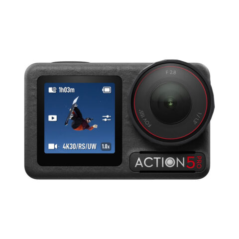DJI Osmo Action 5 Pro — ön ekran ve 155° lens