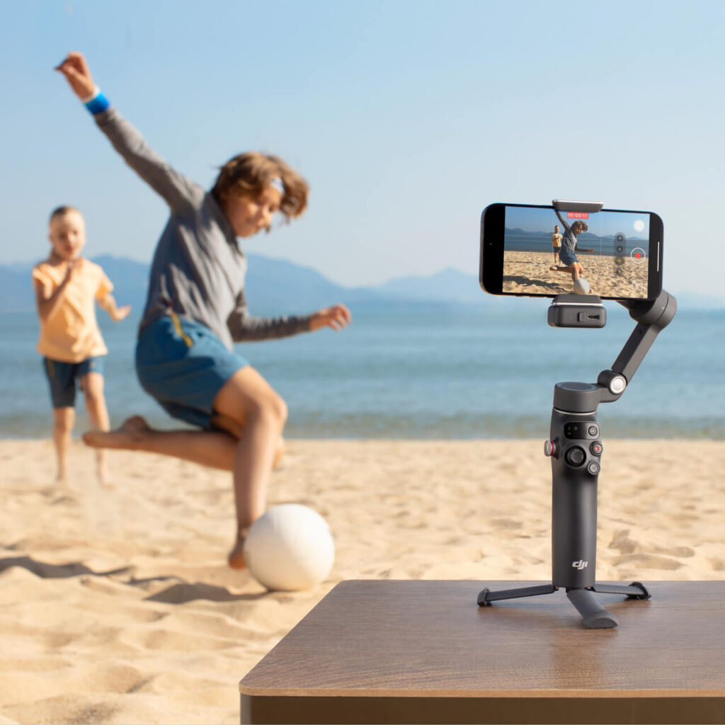 DJI Osmo Mobile 7P — dahili tripod ile masaüstü çekim