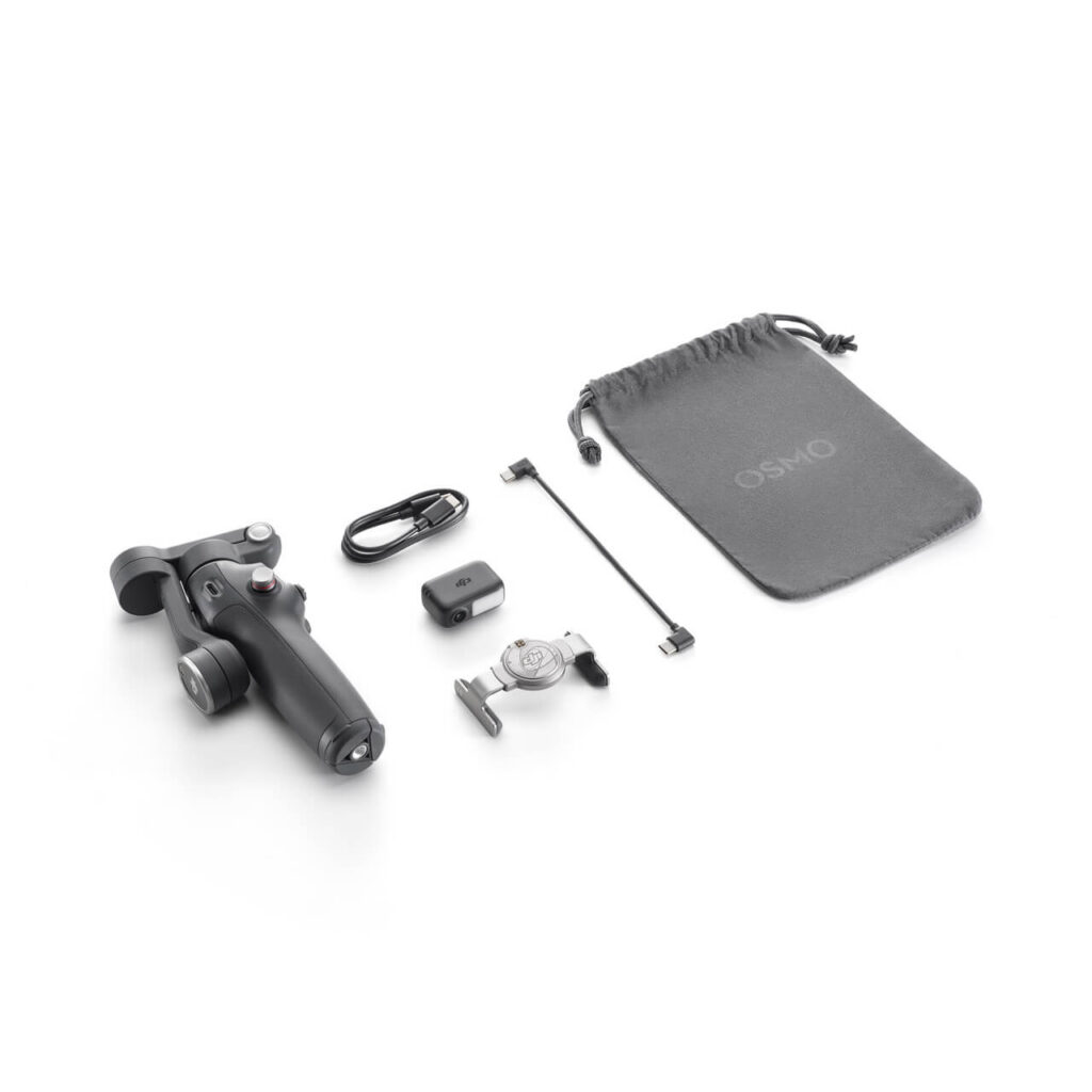 DJI Osmo Mobile 7P — kutudan çıkan tüm parçalar