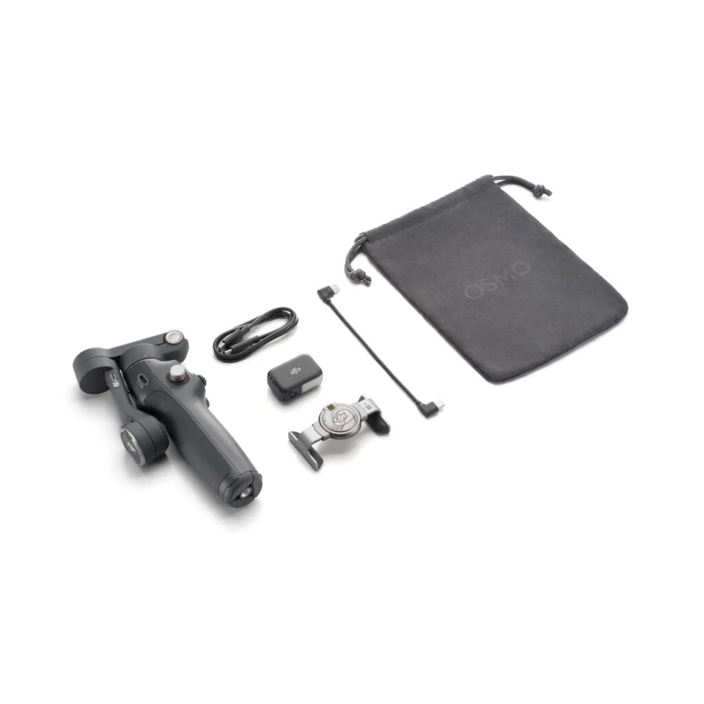 DJI Osmo Mobile 8 — kutudan çıkan tüm parçalar