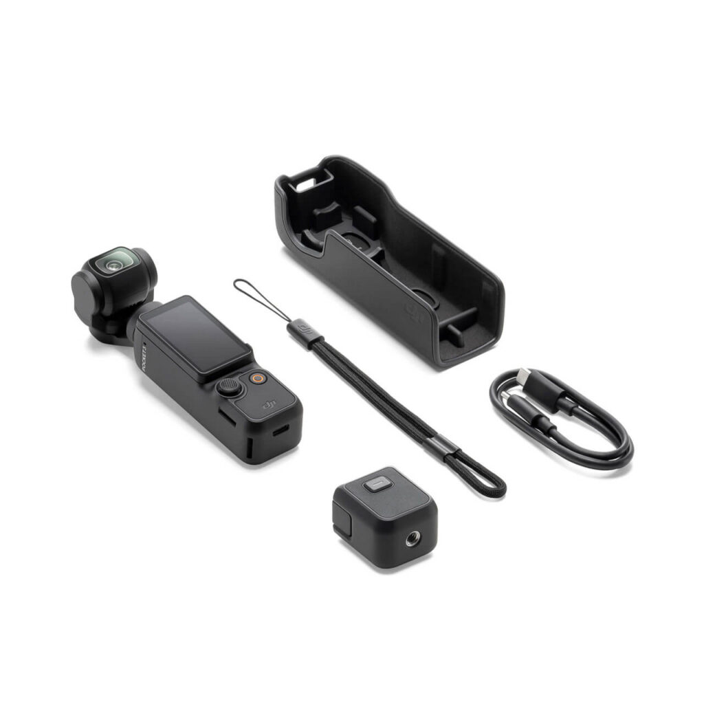 DJI Osmo Pocket 3 — kutudan çıkan parçalar