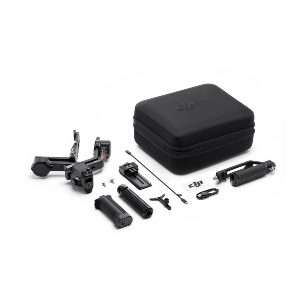 DJI RS 4 Pro — kutudan çıkan tüm parçalar